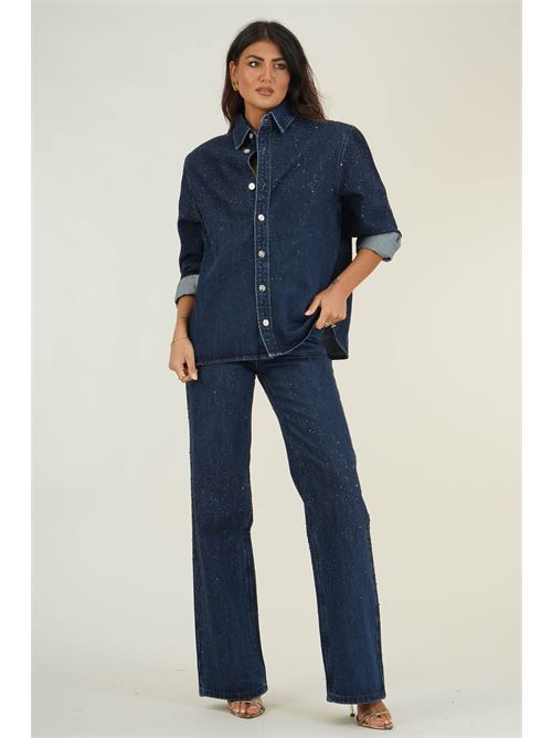 Camicia Anser in denim con crystalli Twenty Fourhaitch | CAMICIA ANSERBLUE